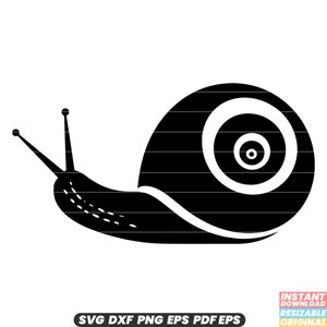 Lumaca Mollusco Gasteropode Lento Fauna Selvatica Natura Conchiglia Spirale Strisciante Lumaca SVG DXF PNG File di Taglio Download Istantaneo Digitale