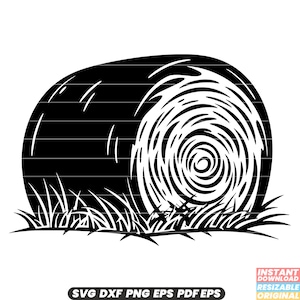 Hay Farming Agriculture Crop Field Bale Livestock Feed Harvest Rural Country Agriculture Farming Season Autumn Summer SVG DXF PNG Cut File