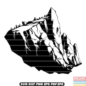 Outcrop SVG Geology Rock Formation Cliff Landscape Nature Terrain DXF PNG Cut File