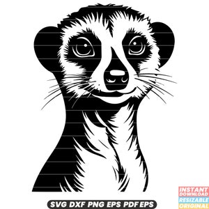 Meerkat Wildlife Mammal Suricate Small Carnivore Desert Africa Family Social Nature SVG DXF PNG Cut File Digital Instant Download