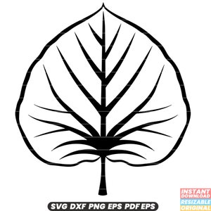 Aspen Leaf Tree Nature Forest Plant Woodland Foliage SVG DXF PNG Cut File Digital Instant Download