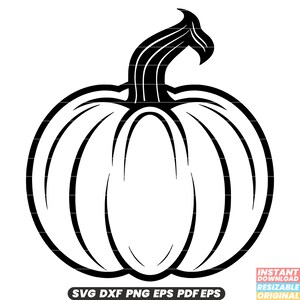 Calabaza SVG - Decoración de Halloween, Ilustración de Jack-o'-lantern, Gráfico de otoño, Símbolo de cosecha DXF PNG Cut File