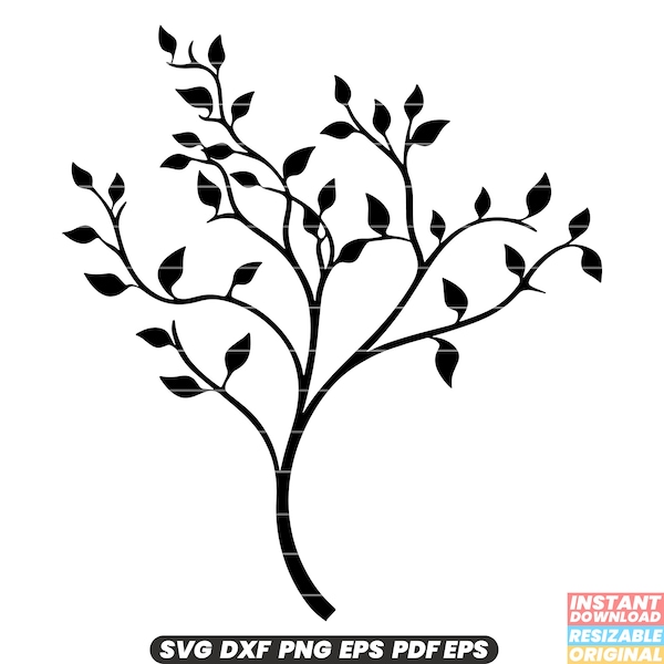 Branch Tree Nature Twig Wood Forest Outdoors Plant Natural Habitat SVG DXF PNG Cut File Digital Instant Download