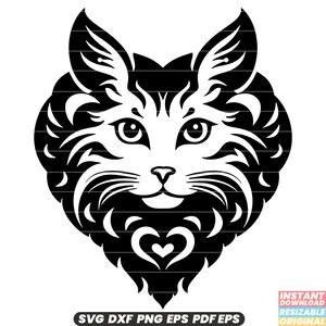 Katze Herzförmige Pfote Druck Liebe Haustier Kätzchen Tier Feline niedlich SVG DXF PNG Datei geschnitten Digital Sofort Download