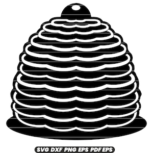 Bijenkorf Bijenteelt Bijenkorf Bij Honingraat Bijenstal Insect Honing Landbouw SVG DXF PNG-bestand knippen digitale Instant Download