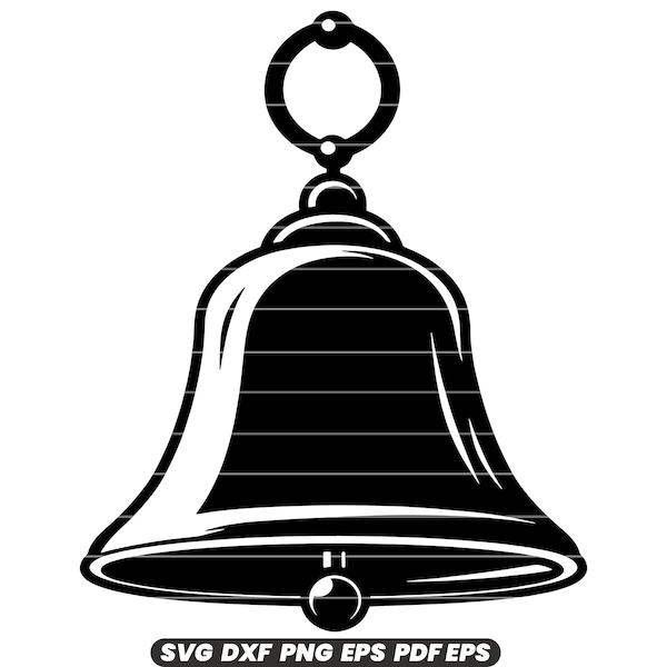 Bell Ring Chime Sound Church Alarm Door Ornament Decoration Vintage Retro SVG DXF PNG Cut File Digital Instant Download