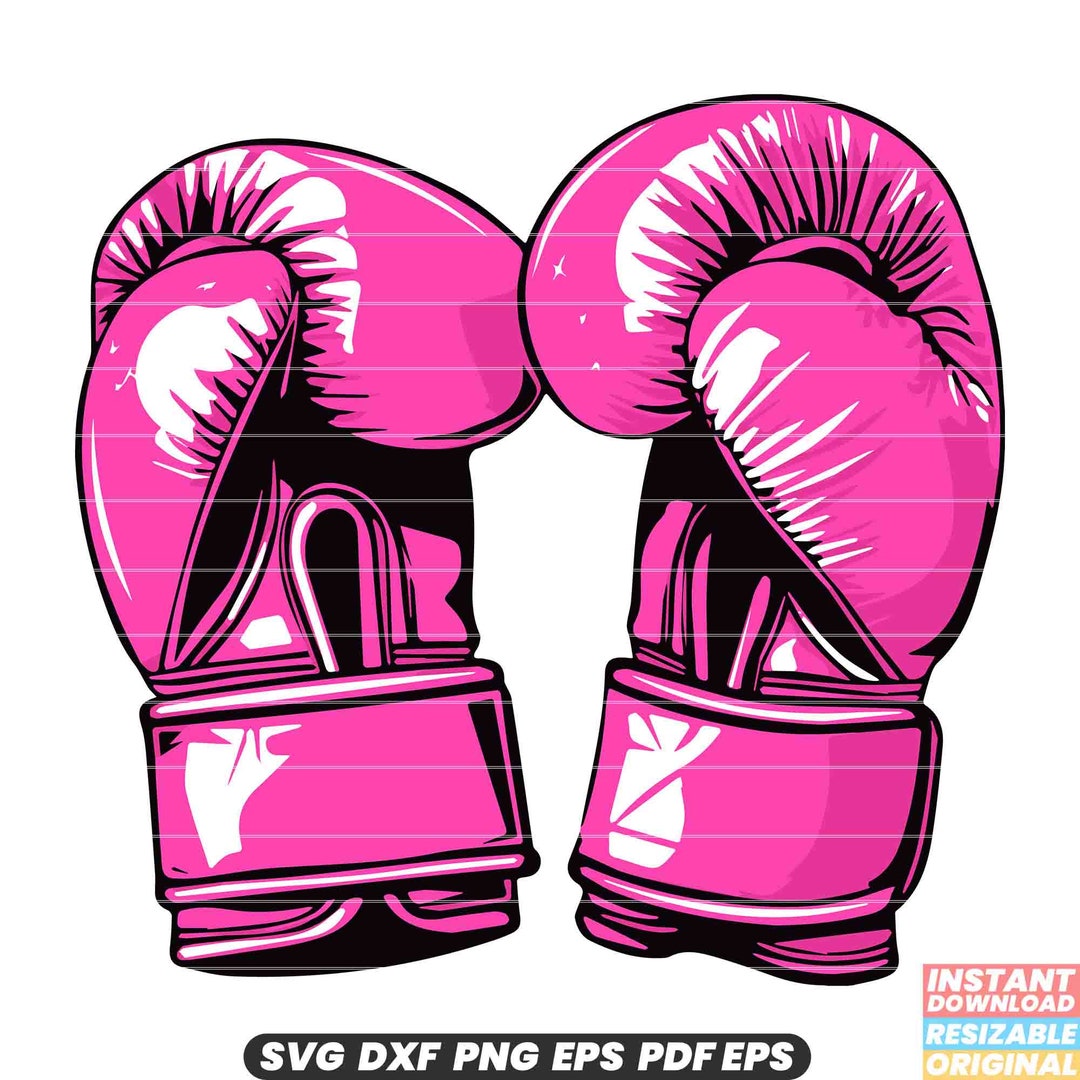 Pink Boxing Gloves SVG Sports Fitness Training Gear Fight Punch DXF PNG ...