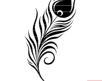 Peacock Feather Bird Nature Wildlife Exotic Colorful Plumage Elegant Beauty Ornate Tail Display Majestic Symbolism Art SVG DXF PNG Cut File