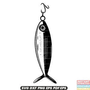 釣り餌 ルアー タックル 漁師 釣り人 道具 人工餌 釣り針 SVG DXF PNG カット ファイル