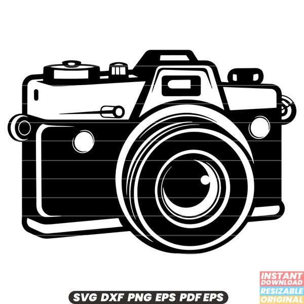 Retro Camera Vintage Photography Film Photo Oldschool Antique Classic Analog Lens Snapshot Memory Capture Artistic SVG DXF PNG Cut File