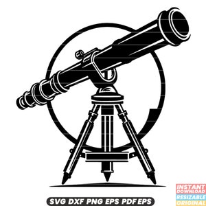 Teleskop SVG Astronomie Illustration Teleskop Clipart Observation Grafik Astronomisches Design Space Art DXF PNG Datei