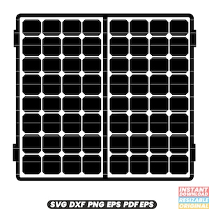 Panel solar SVG Ilustración de energía renovable Panel solar Clipart Energía limpia Gráfico Diseño sostenible Ecológico DXF PNG Archivo de corte #2