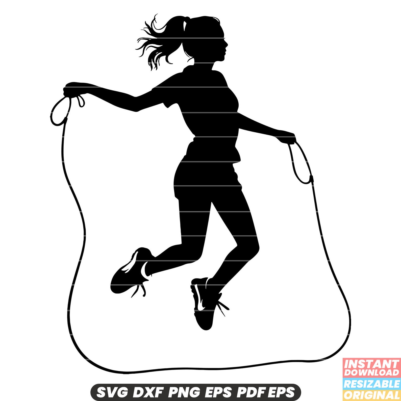 Jump Rope SVG Fitness Equipment Illustration Jump Rope Clipart Workout ...