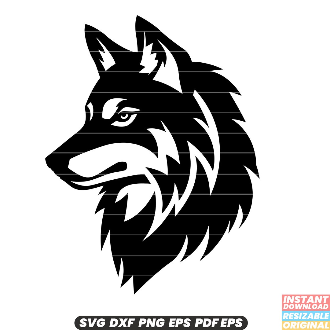Wolf SVG Wolf DXF Wolf PNG Animal Illustration Canine Clipart Wildlife ...