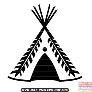 Indianer Tipi Native American Indigen Kultur Zelt Unterschlupf Traditionelle Nomadenbehausung Heim Wigwam Tipi SVG DXF PNG Schnittdatei
