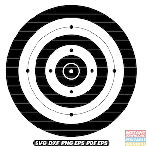 Schieten Doel Bullseye Precisie Nauwkeurigheid Richten Sport Schietbaan Geweervuur Oefening Training Competitie SVG DXF PNG-bestand knippen
