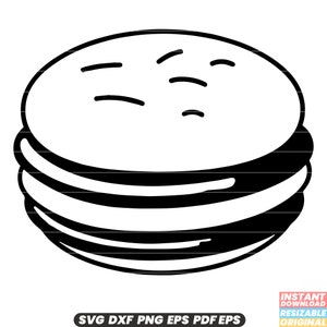 Whoopie Pie Dessert Zoete Chocolade Crème Vulling Zacht Koekje Sandwich Zelfgemaakt Gebakken Traktatie Bakkerij Zoetwaren SVG DXF PNG-bestand knippen
