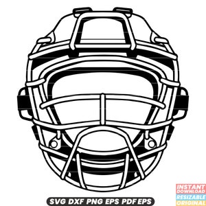 Fängermaske Baseball Softball Fängerausrüstung Schutzausrüstung Kopfbedeckung Kopfschutz Helm Sport SVG DXF PNG Schnittdatei