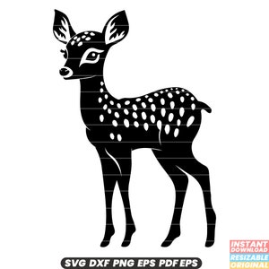 Fawn Baby herten dier Wildlife natuur bos zoogdier SVG DXF PNG-bestand knippen digitale Instant Download
