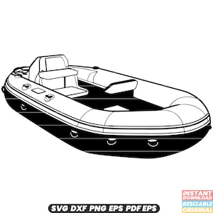 Bateau gonflable dériveur radeau Kayak motomarine Loisirs marins SVG DXF PNG coupe fichier téléchargement immédiat
