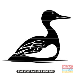 Ptak Loon Ptactwo wodne Jezioro Staw Dzikie zwierzęta Natura Ptak wodny Siedlisko wodne Ochrona SVG DXF PNG Wytnij plik
