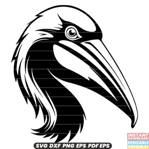Pelikan Vogel Wildtiere Seevogel Küstenangeln Flug Ozean Schnabel Beutel Wasservögel Natur SVG DXF PNG Schnitt Datei Digital Sofort Download