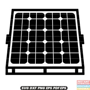 Solar Panel SVG Renewable Energy Illustration Solar Panel Clipart Clean Energy Graphic Sustainable Design Eco-Friendly DXF PNG Cut File #1