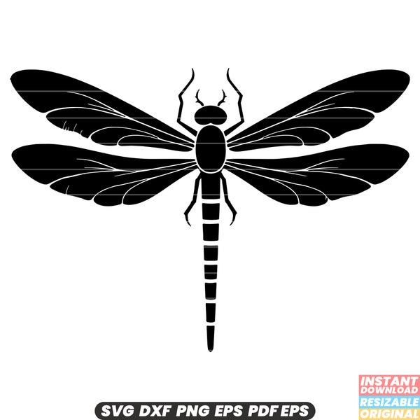 Dragonfly Insect Wings Nature Wildlife Bug Flyer Summer SVG DXF PNG Cut File Digital Instant Download