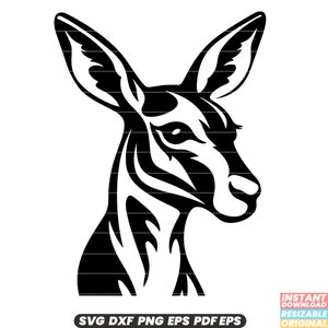 Kangourou faune marsupial Australie pochette sautant Joey Outback mammifère Nature SVG DXF PNG coupe fichier téléchargement immédiat