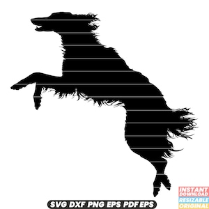 Barzoï, race de chien, animal de compagnie, animal, lévrier russe, élégant, gracieux, agile, athlétique, doux, compagnon, SVG, DXF, PNG, couper, file