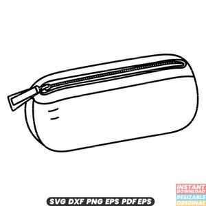 Estuche para lápices, organizador de papelería, bolsa con cremallera, material escolar, portalápices, bolsa de almacenamiento, accesorios de oficina, portátil, SVG, DXF, PNG, archivo de corte