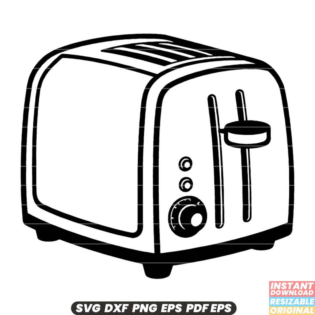 Toaster SVG Kitchen Appliance Illustration Toaster Clipart Bread ...
