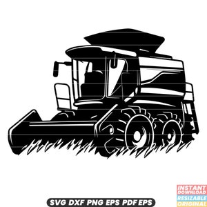 Maaidorser SVG landbouw landbouwmachines apparatuur graan gewas oogsten DXF png-bestand knippen #1