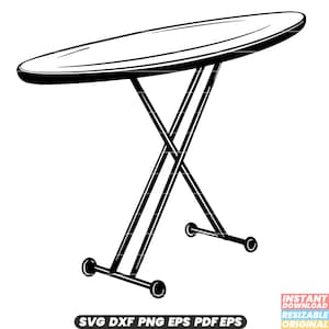 Ironing Board Laundry Room Household Home Appliance Iron Clothes Pressing Flat Surface Folding Storage SVG DXF PNG Cut File