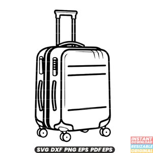 Equipaje SVG Ilustración de viaje Equipaje Clipart Maleta Diseño gráfico de vacaciones Equipaje Arte DXF PNG Cortar archivo #1