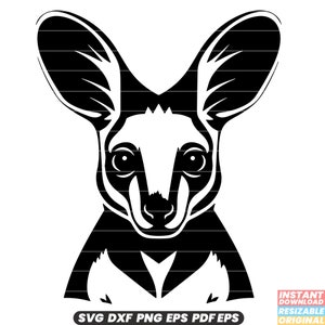 Wallaby faune marsupial Australie petit kangourou herbivore pochette Joey Nature SVG DXF PNG coupe fichier téléchargement immédiat