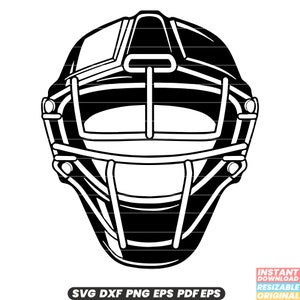 Fängermaske Baseball Softball Fängerausrüstung Schutzausrüstung Kopfbedeckung Kopfschutz Helm Sport SVG DXF PNG Schnittdatei