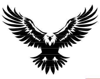 Eagle Flying Bird Wildlife Nature Soaring Wings Predator Freedom Majesty Sky Hunter Raptor Bald Eagle Wildlife SVG DXF PNG Cut File