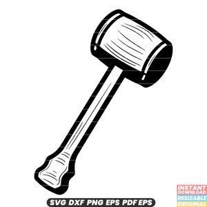 Mallet SVG Tool Illustration Mallet Clipart Carpentry Graphic Woodworking Design Hammer Art DXF PNG Cut File