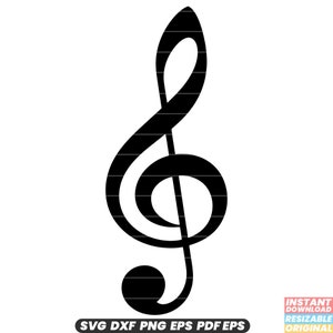 Op de afbeelding: Zwart-witte vioolsleutel muzieknoten symbool. SVG DXF PNG EPS PDF EPS.