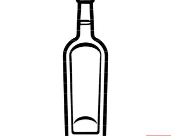 Alcohol fles drank drinken drank glas geest SVG DXF PNG gesneden bestand digitale Instant Download
