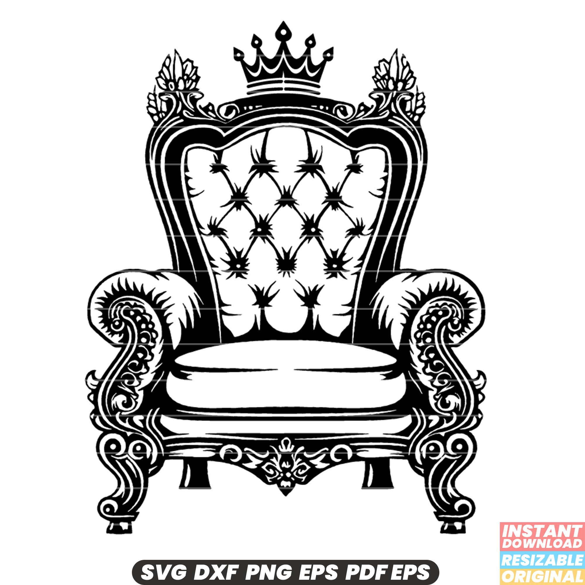 Throne SVG Royal Illustration Throne Clipart King's Chair Graphic