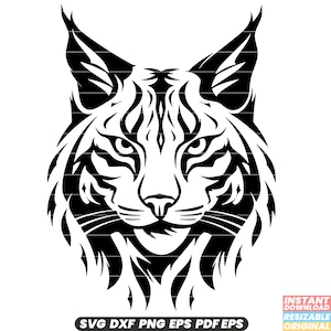 Luchs Wildkatze Räuber Katzenfell Kanada nördlichen Wald Jäger SVG DXF PNG Datei Digital Sofort Download geschnitten