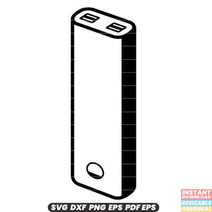 Power Bank Tragbares Ladegerät Akku-Backup Smartphone Tablet USB-C Micro-Usb Blitz Wiederaufladbar SVG DXF PNG Schnittdatei