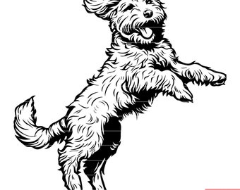 Goldendoodle SVG Dog Breed Pet Canine Hybrid Poodle Golden Retriever Cuteness Fluffy DXF PNG Cut File #2