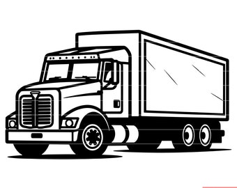 Box Truck Vehicle Transport Delivery Cargo Commercial Freight Logistics SVG DXF PNG Cut File Digital Instant Download