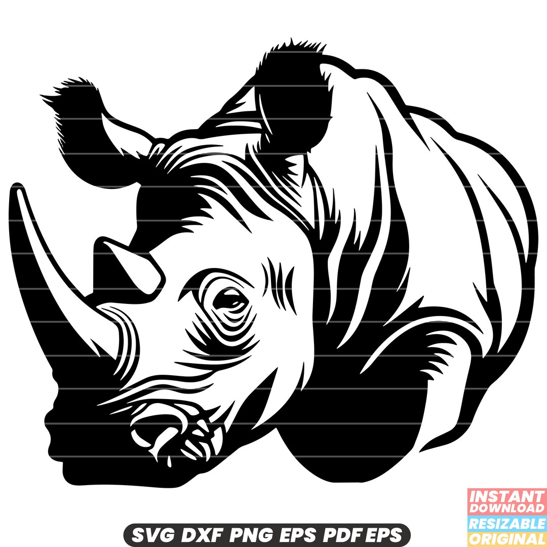 Rhino SVG Rhino DXF Rhino PNG Digital Rhino Designs for Your Creative ...