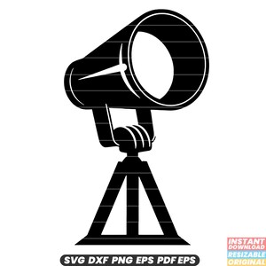 Spotlight SVG - Illuminazione scenica, Apparecchiature di illuminazione, Illustrazione di Spotlight teatrale, File di taglio PNG DXF grafico di intrattenimento