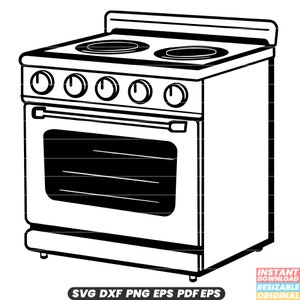 Oven Kitchen Appliance Cooking Baking Bake Culinary Food Preparation Heat Temperature Control Home Chef SVG DXF PNG Cut File