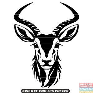 Koudou antilope faune Afrique savane cornes herbivore mammifère gracieux conservation de la nature SVG DXF PNG coupe fichier téléchargement immédiat